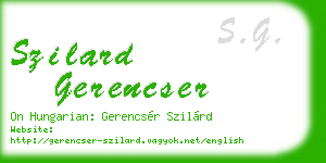 szilard gerencser business card
